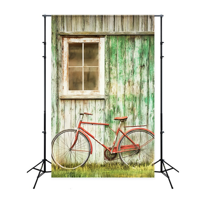 Rustic Barn Backdrop Rustic Wall Bicycle Backdrop LXX57-396