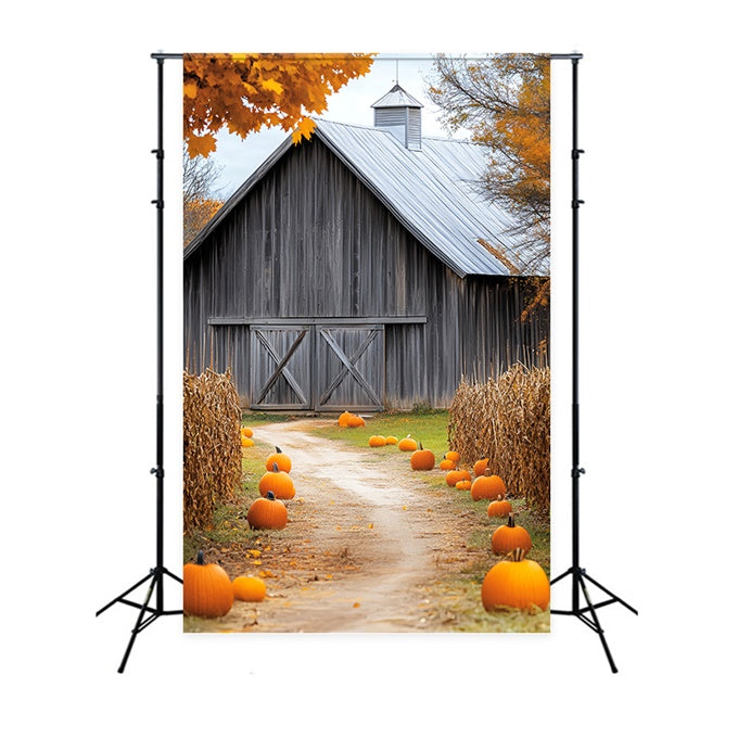 Barn Backdrop Rustic Harvest Trail Fall Backdrop LXX57-399
