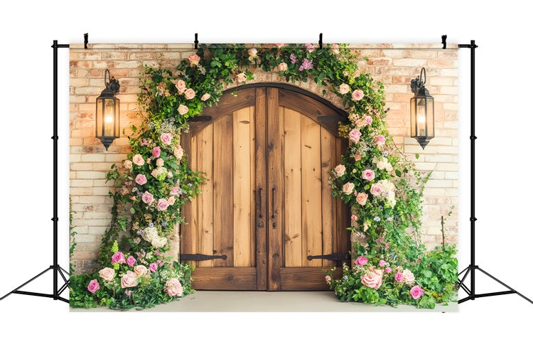 Barn Door Backdrop Garden Archway Floral Backdrop LXX57-410