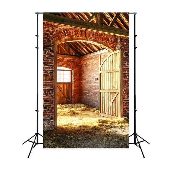 Barn Photo Backdrop Vintage Brick Arch Backdrop LXX57-418