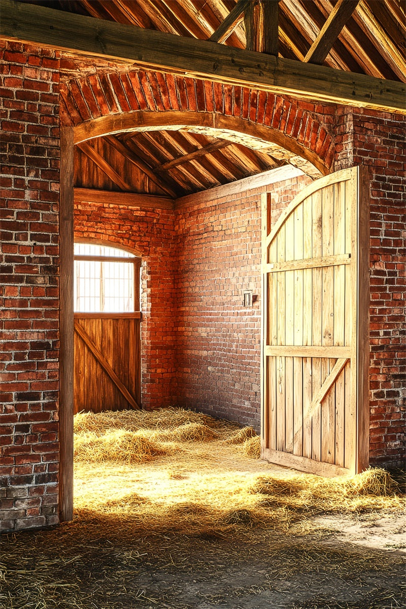 Barn Photo Backdrop Vintage Brick Arch Backdrop LXX57-418