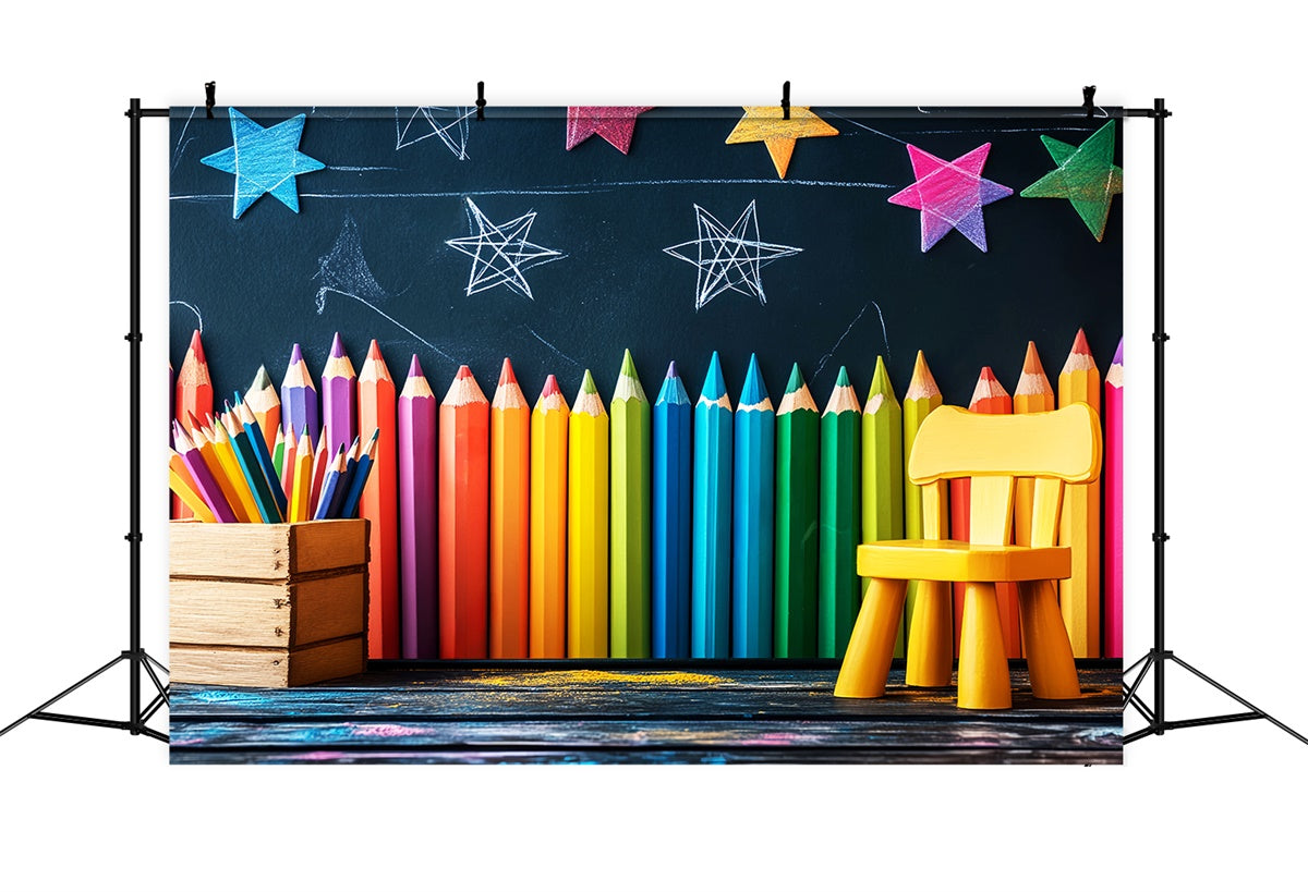 Back To School Backdrops Pencil Wall Learning Backdrop LXX57-44