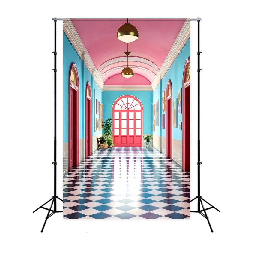 School Picture Backdrop Candy Hallway Classroom Backdrop LXX57-47