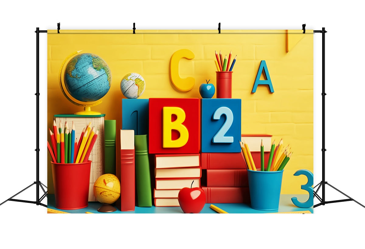 Back To School Backdrops Color Blocks Fun Backdrop LXX57-51