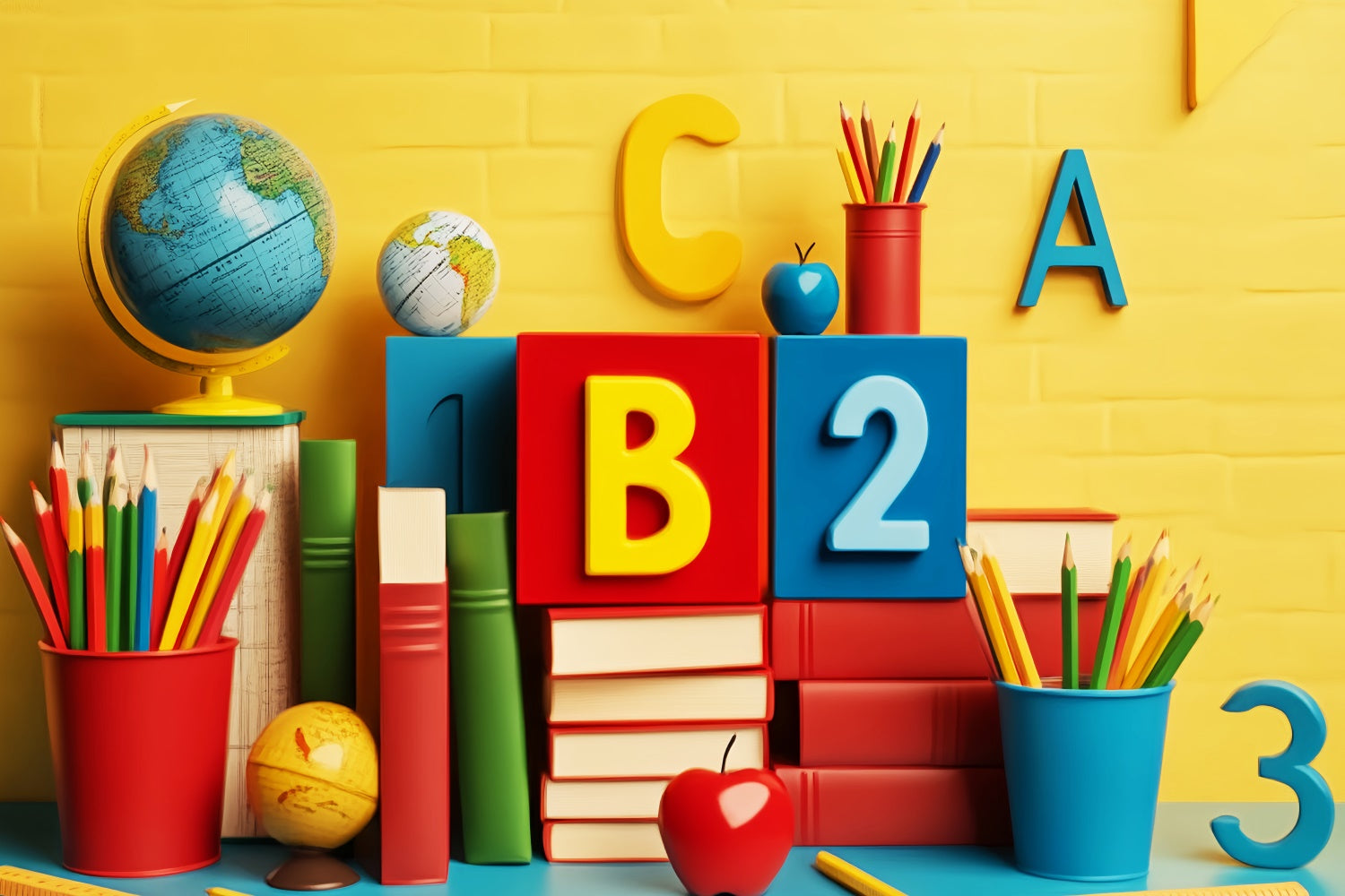 Back To School Backdrops Color Blocks Fun Backdrop LXX57-51