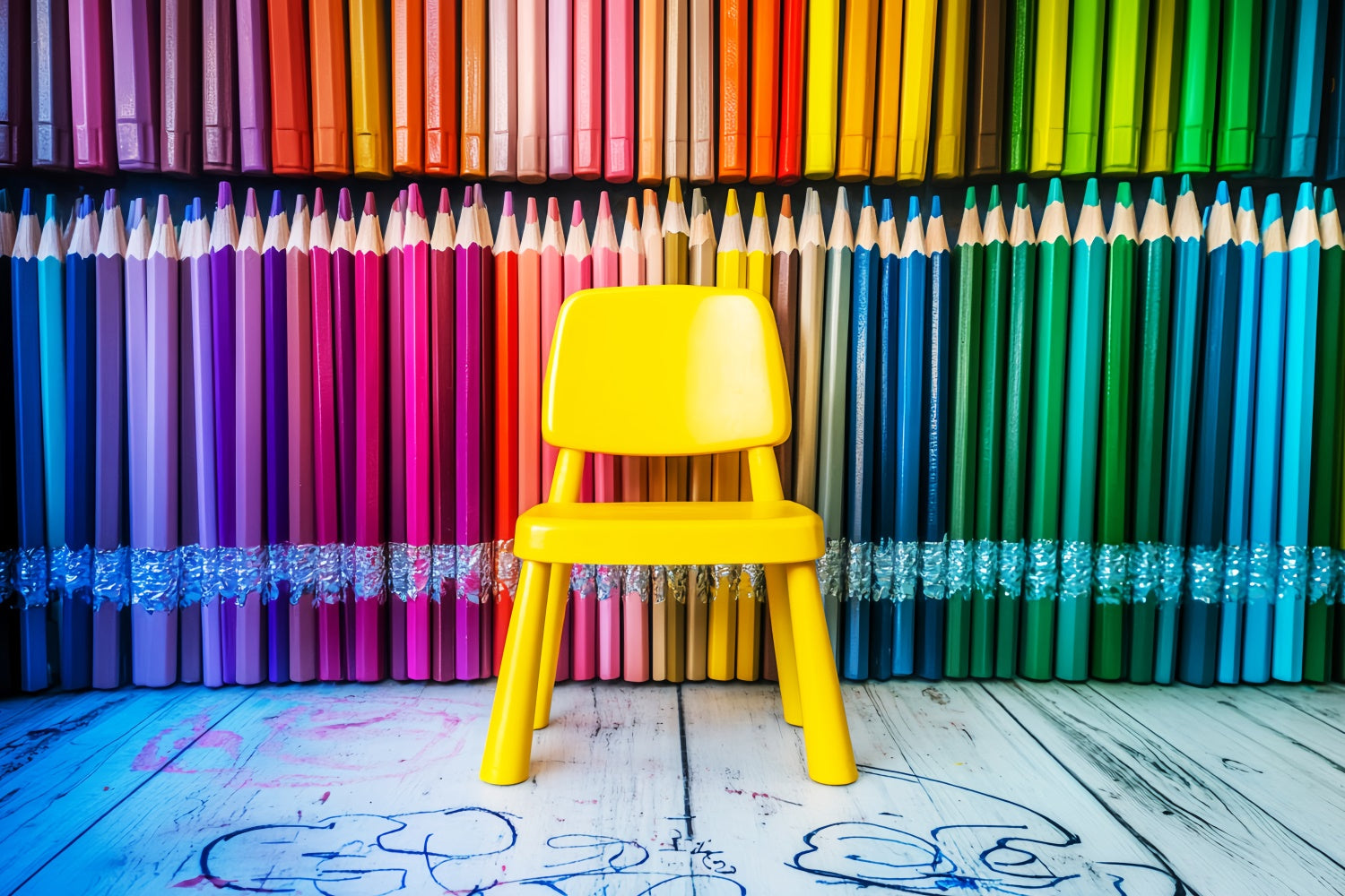 Back To School Backdrop Rainbow Pencil Seat Backdrop LXX57-53