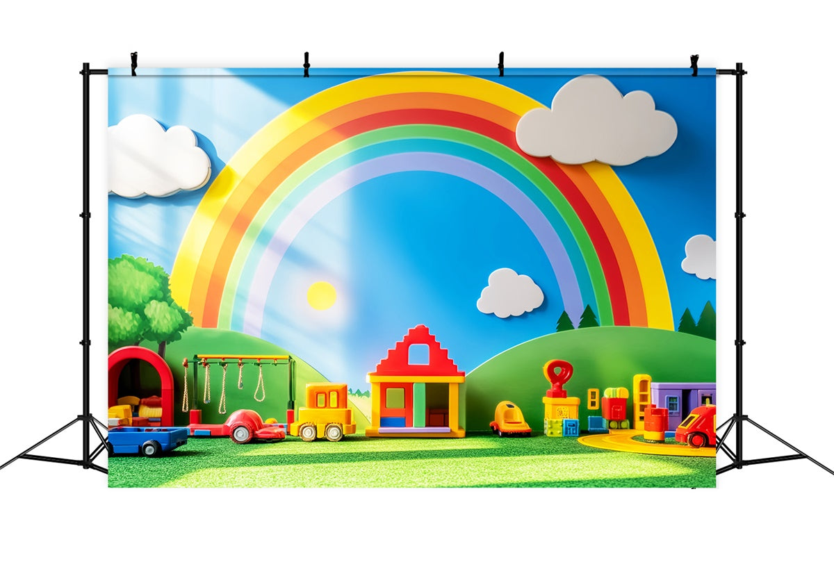 School Photo Backdrop Rainbow Toy Parade Backdrop LXX57-55