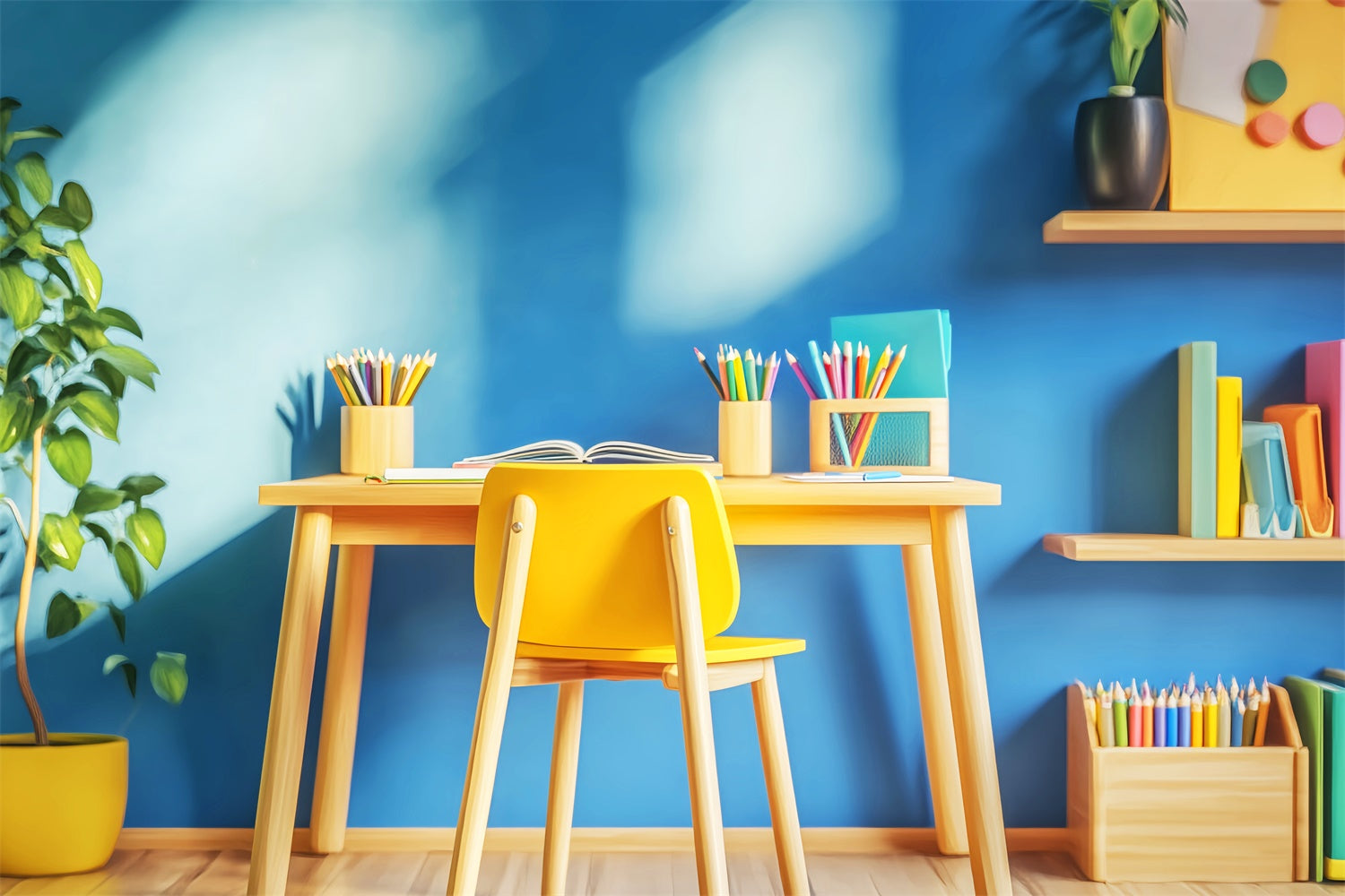 Back To School Backdrops Sunshine Study Desk Backdrop LXX57-57