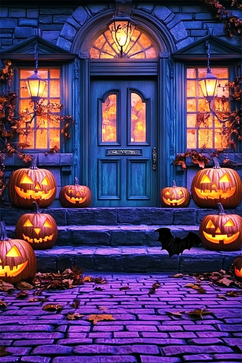 Halloween Photo Backdrop Pumpkin Porch Parade Backdrop LXX57-59