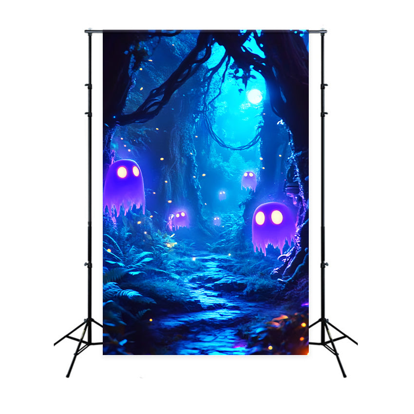 Spooky Halloween Backdrop Moonlit Spirit Pathway Backdrop LXX57-60