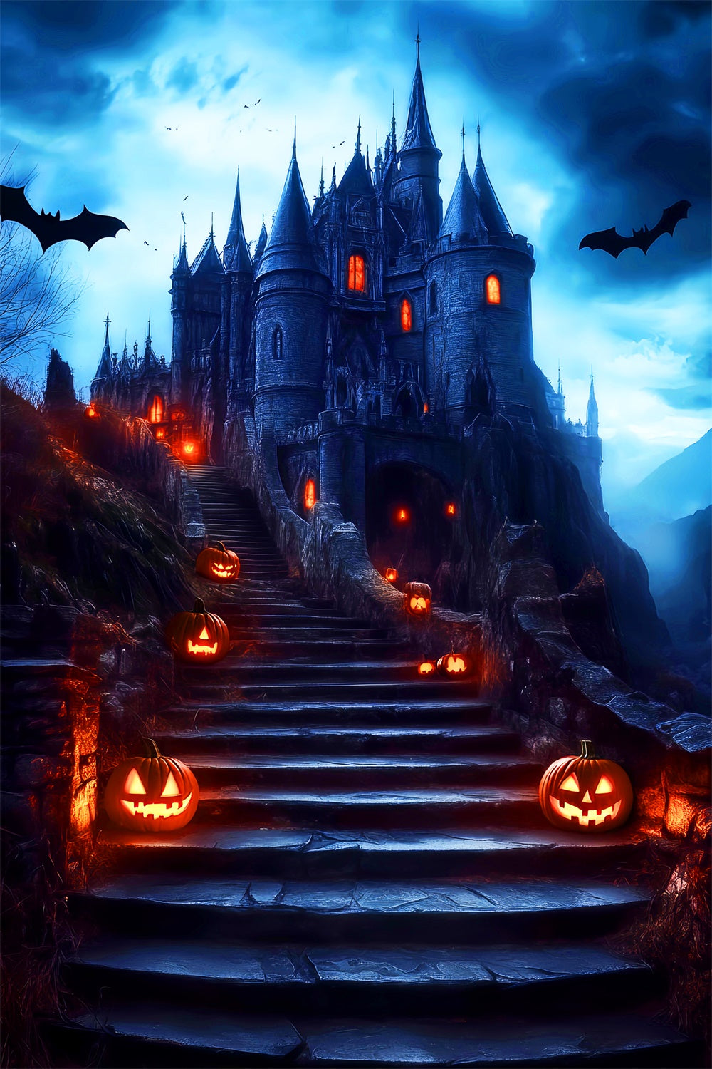 Spooky Halloween Backdrop Twilight Curse Castle Backdrop LXX57-62