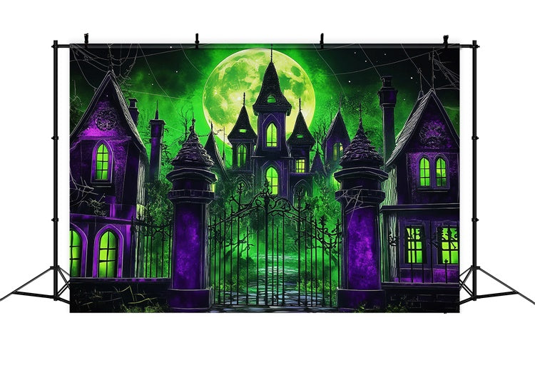 Halloween Moon Backdrop Gothic Manor Midnight Backdrop LXX57-67