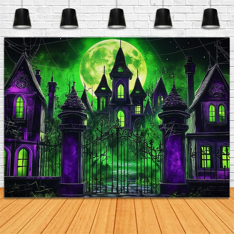 Halloween Moon Backdrop Gothic Manor Midnight Backdrop LXX57-67
