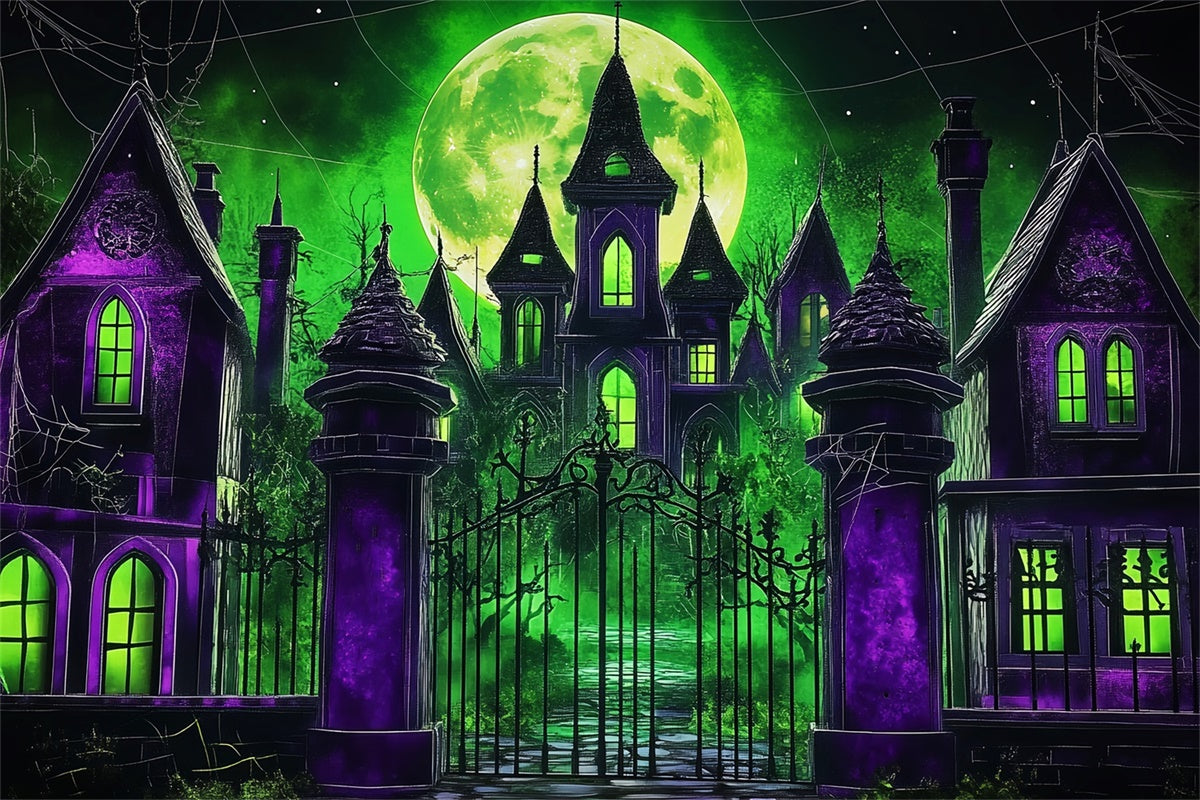 Halloween Moon Backdrop Gothic Manor Midnight Backdrop LXX57-67