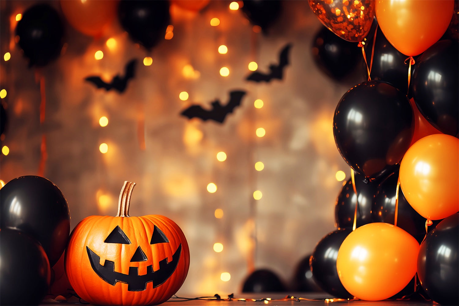 Halloween Party Backdrop Bats Balloons Bash Backdrop LXX57-72