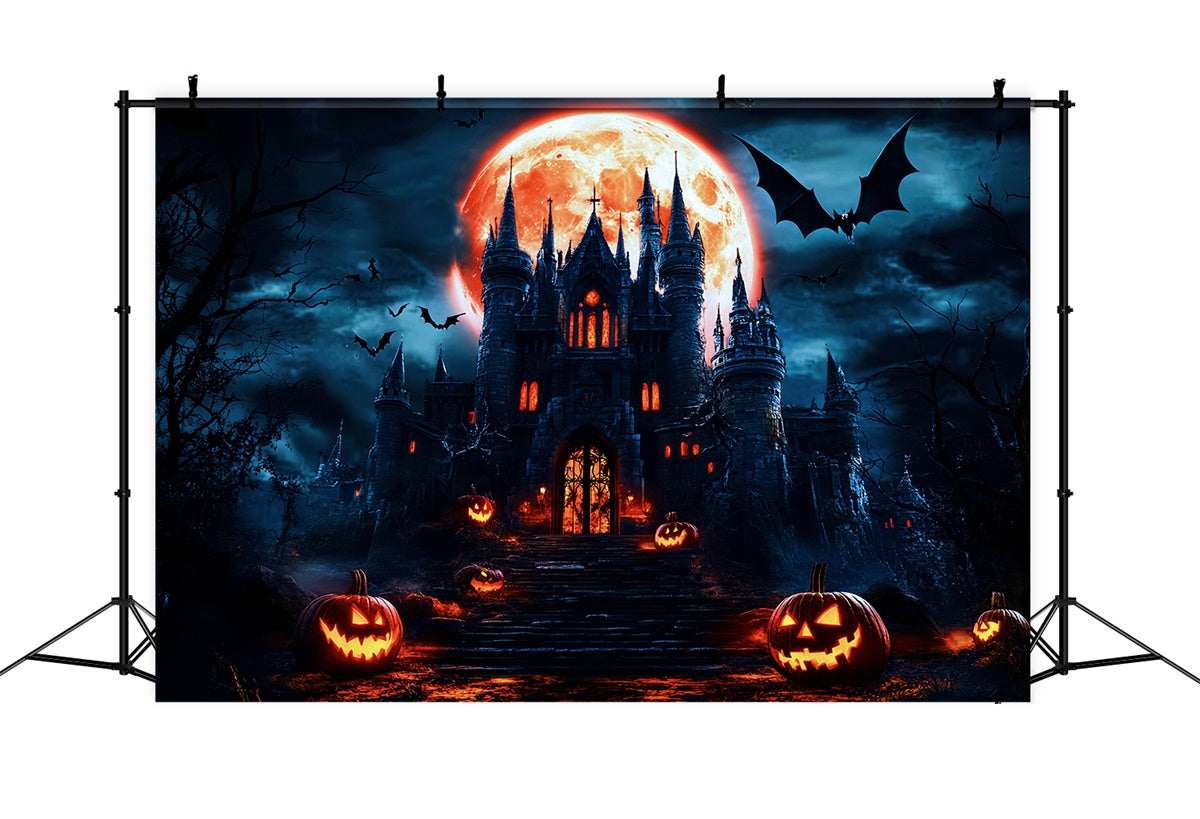 Halloween Moon Backdrop Haunted Curse Citadel Backdrop LXX57-80