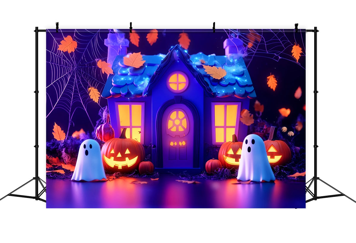 Cute Halloween Backdrop Enchanted Spooky Home Backdrop LXX57-83