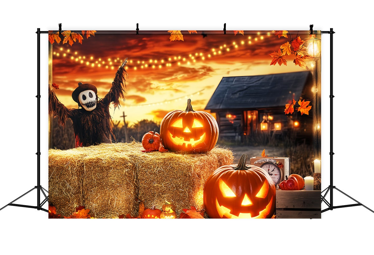 Scary Halloween Backdrops Sunset Harvest Haunt Backdrop LXX57-84