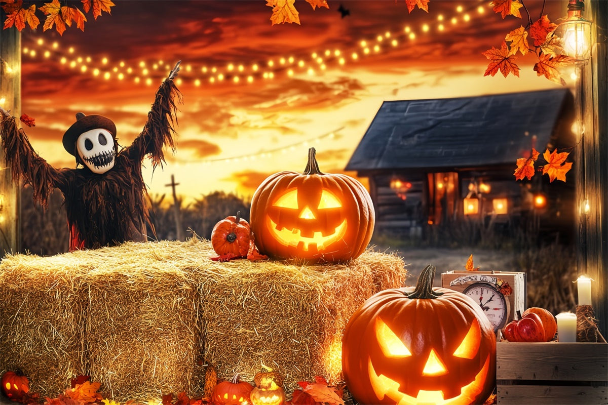 Scary Halloween Backdrops Sunset Harvest Haunt Backdrop LXX57-84