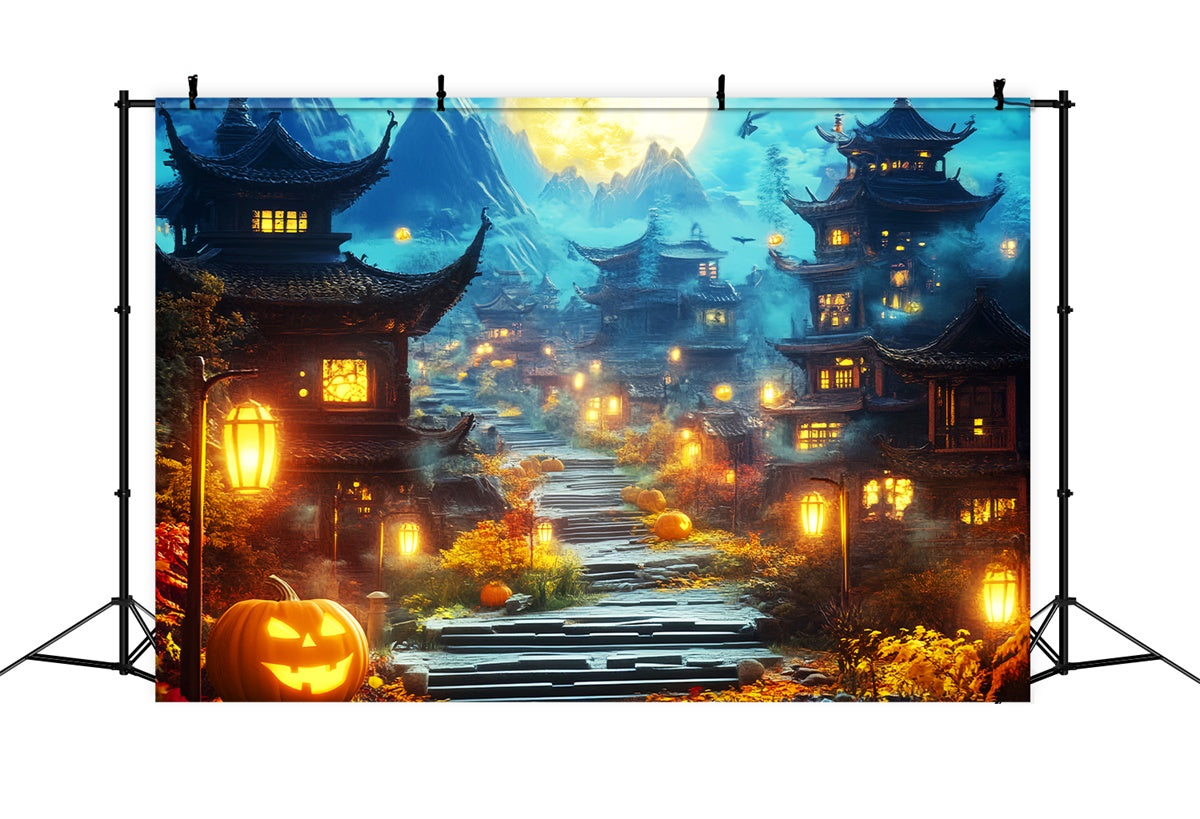Halloween Backdrops Haunted Lantern Village Backdrop LXX57-88