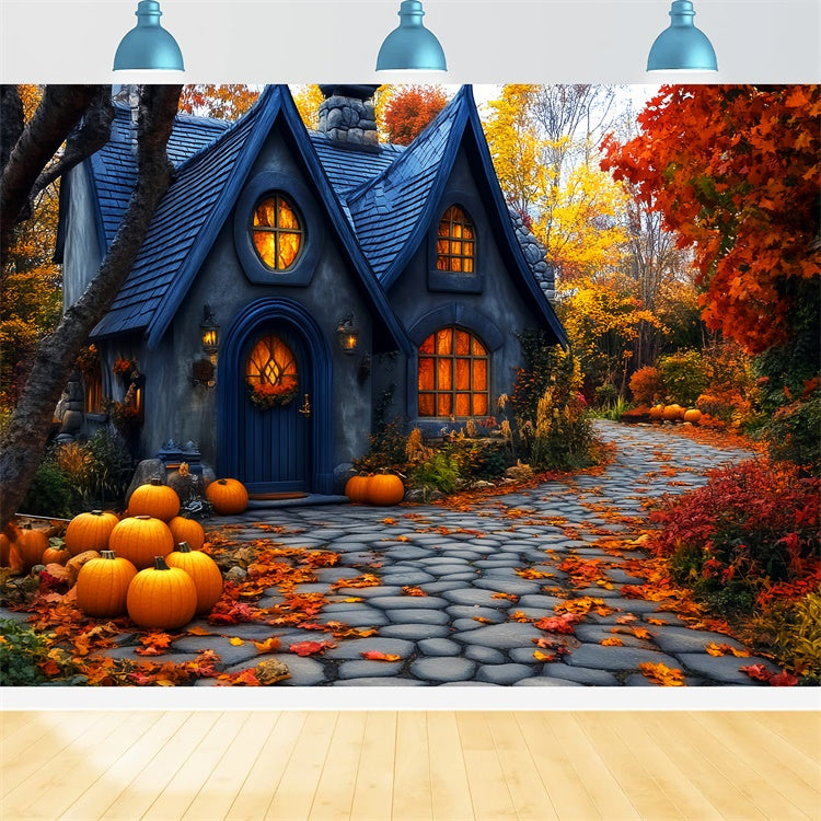 Halloween Photography Backdrop Autumn Path Magic Backdrop LXX57-92