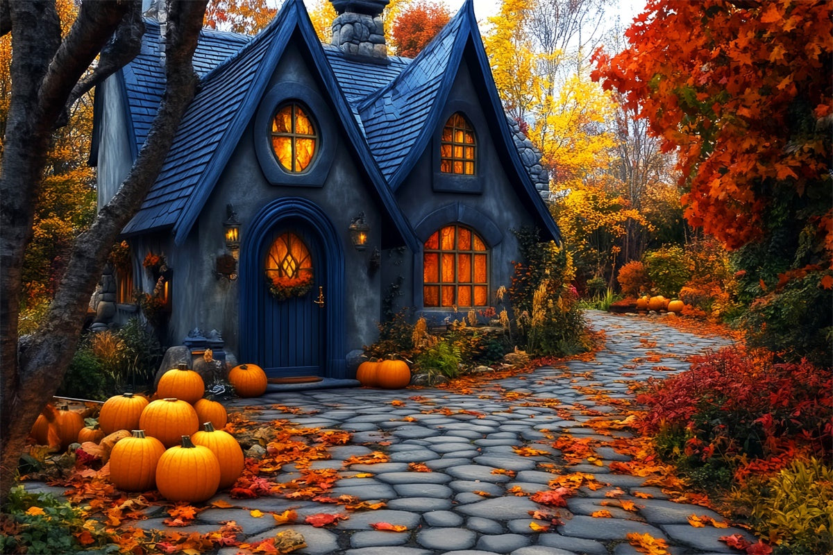 Halloween Photography Backdrop Autumn Path Magic Backdrop LXX57-92