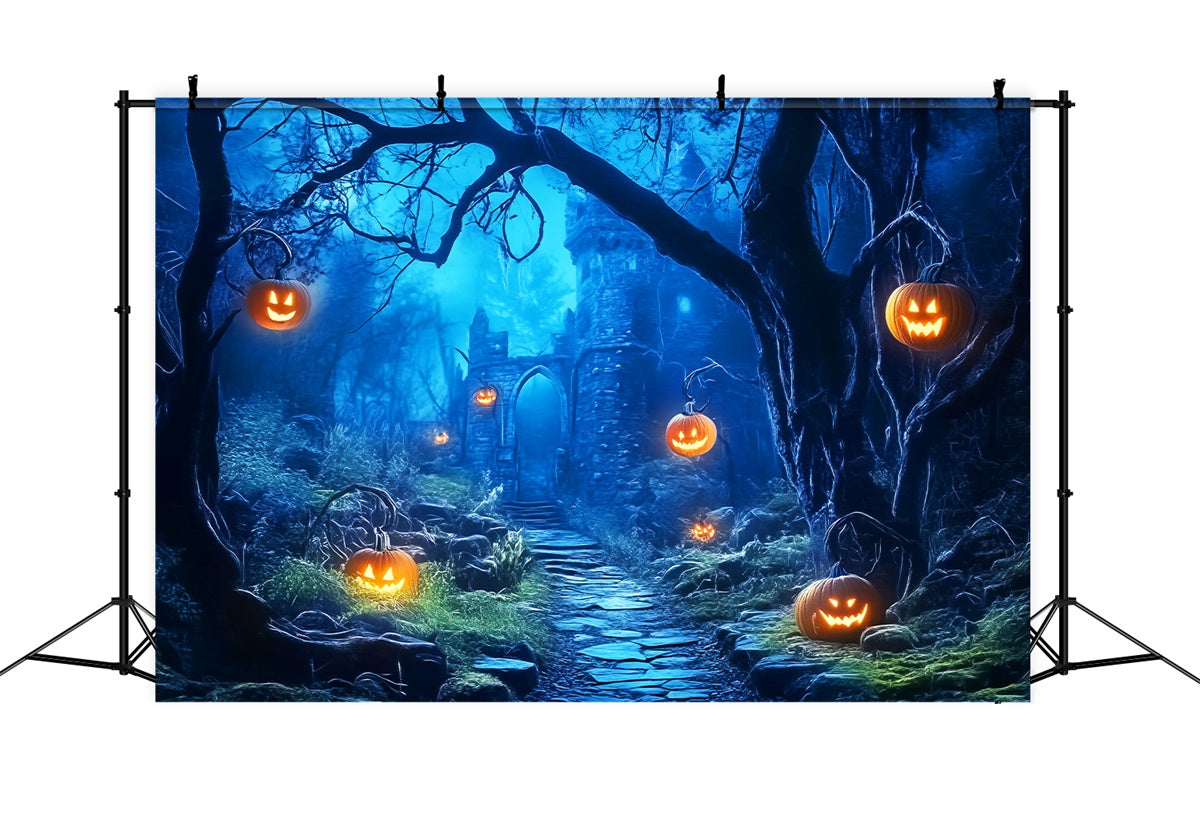 Spooky Forest Backdrop Ruins Trail Halloween Backdrop LXX57-93
