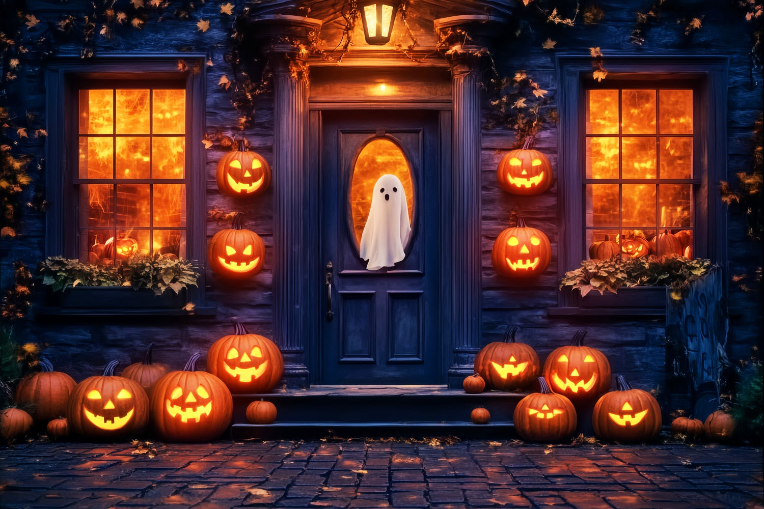 Haunted House Backdrop Fright Night Porch Backdrop LXX57-94