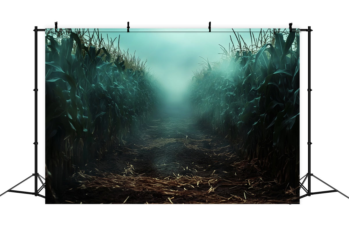 Scary Halloween Backdrop Misty Maize Horror Backdrop LXX57-95