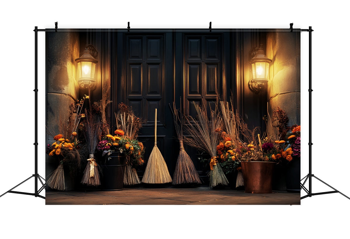Halloween Backdrops Broomstick Gathering Glow Backdrop LXX57-96