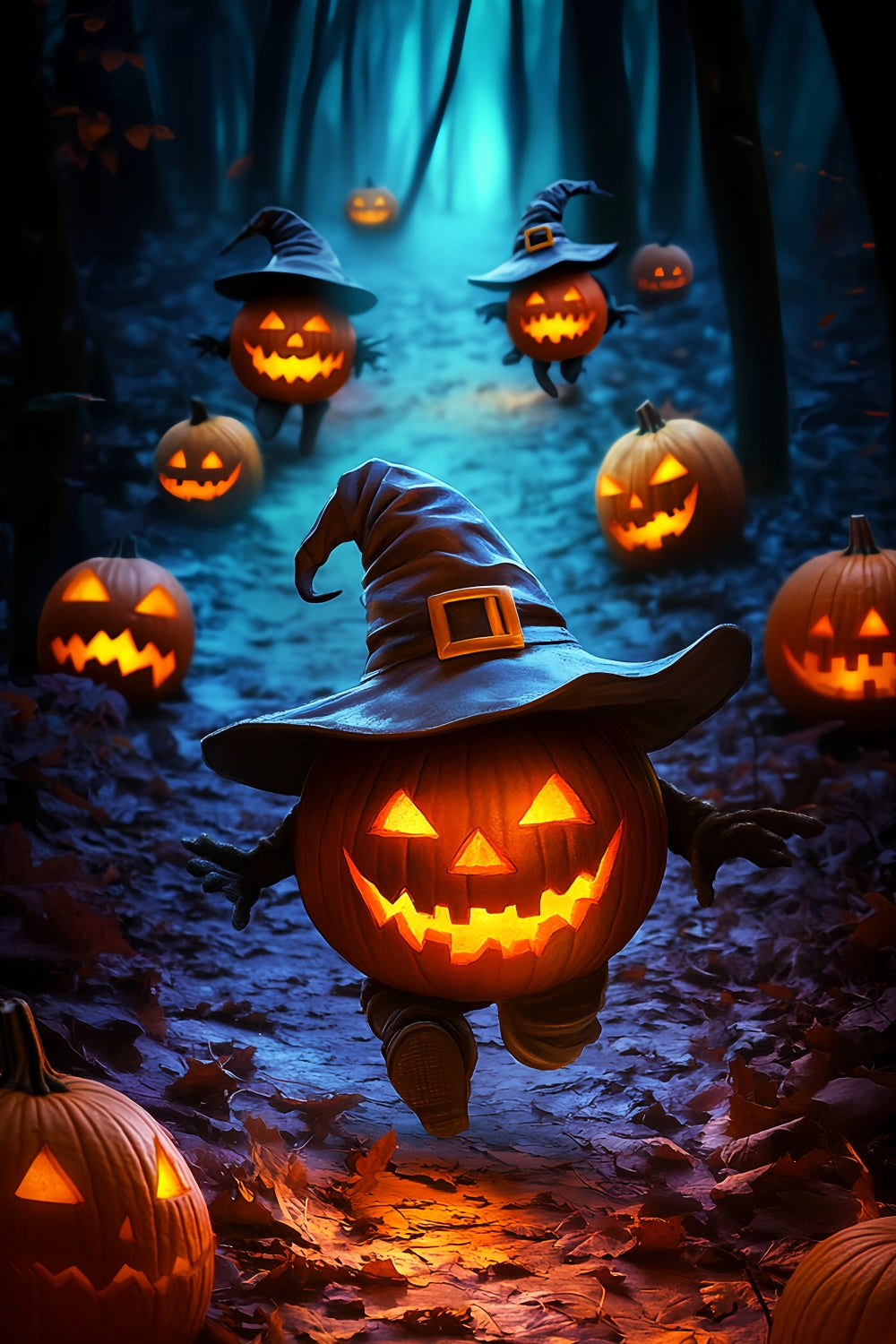 Halloween Picture Backdrop Pumpkin Mischief Parade Backdrop LXX57-97