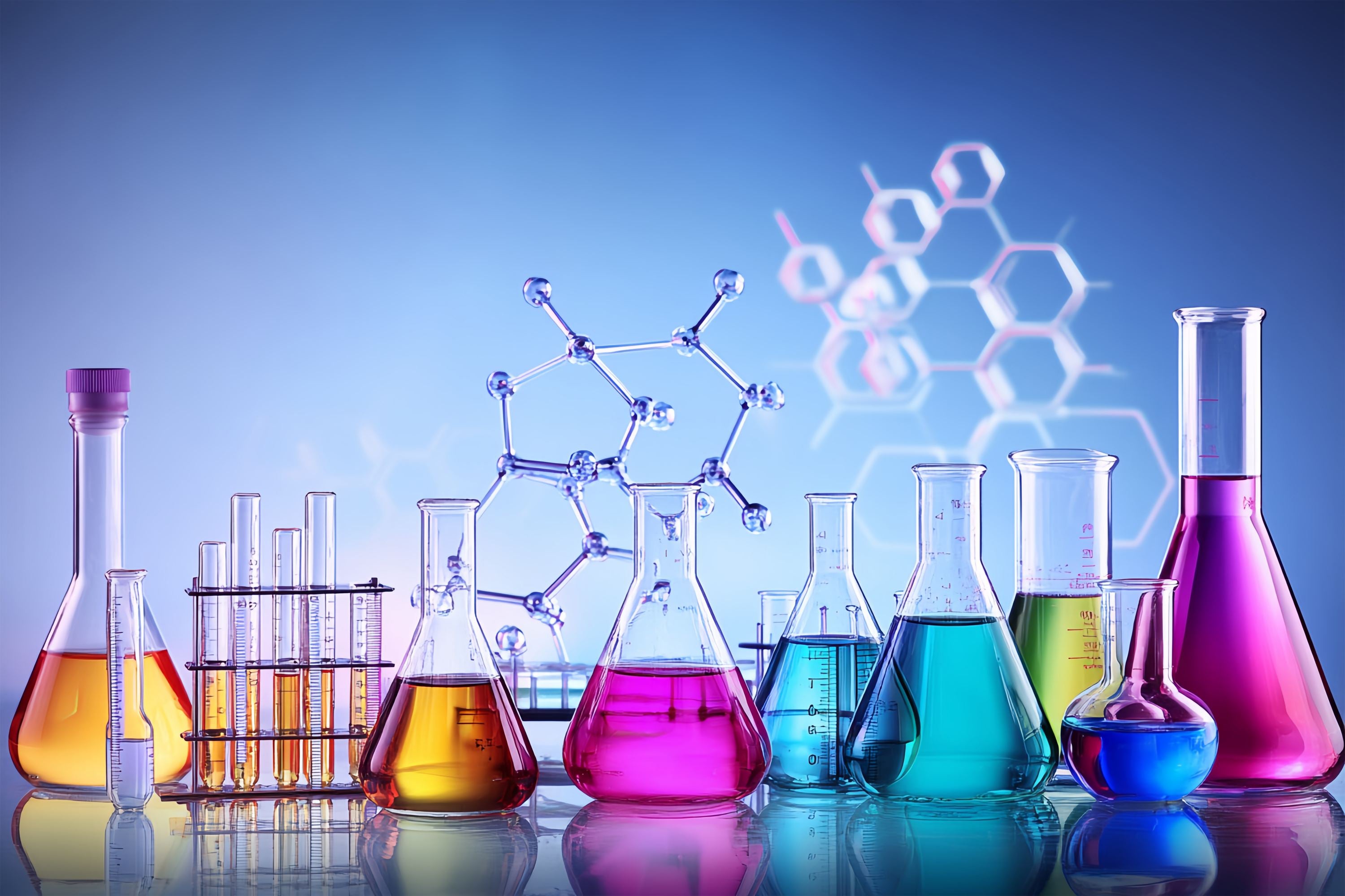 Chemistry Backdrop Colorful Chemistry Flasks Molecular Structure Back To School Backdrop LXX58-103
