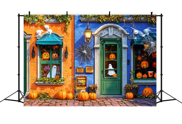 Halloween Wall Backdrop Pumpkin Ghost Shop Backdrop LXX58-13