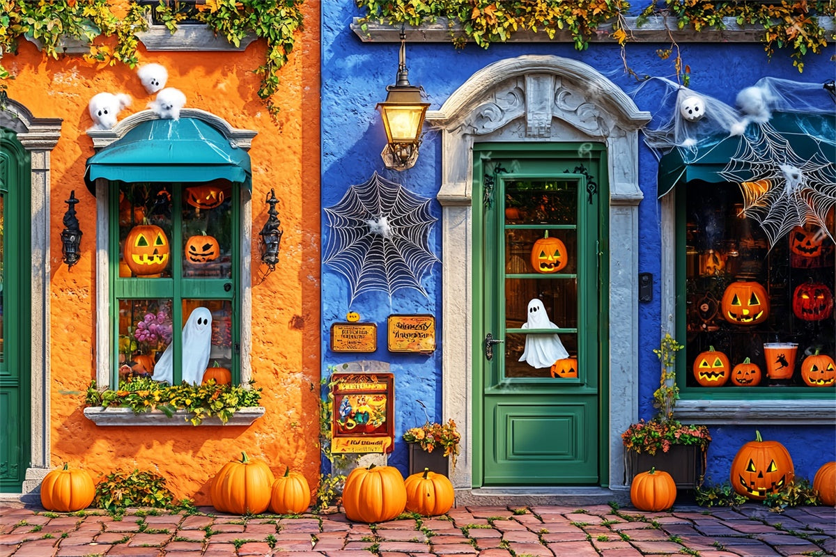 Halloween Wall Backdrop Pumpkin Ghost Shop Backdrop LXX58-13