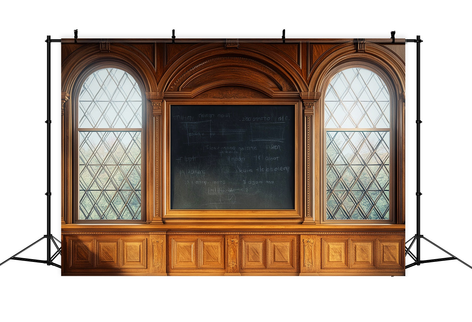 Back To School Chalkboard Backdrop Vintage Classroom Blackboard Wooden Windows Back To School Photo Backdrop LXX58-131