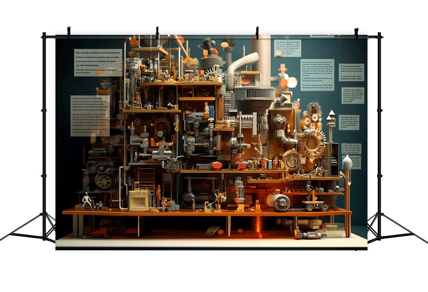 Back To School Backdrop Ideas Mechanical Factory Model Gears Engineering Backdrop LXX58-134