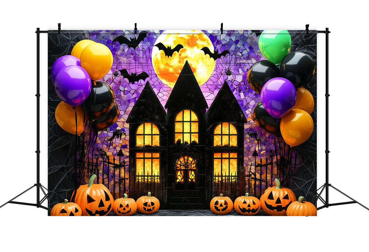 Halloween Backdrops Spooky Moonlight Party Backdrop LXX58-14
