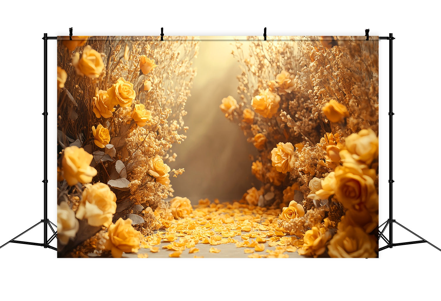 Fall Backdrops for Photography Golden Rose Petal Path Floral Backdrop LXX58-169