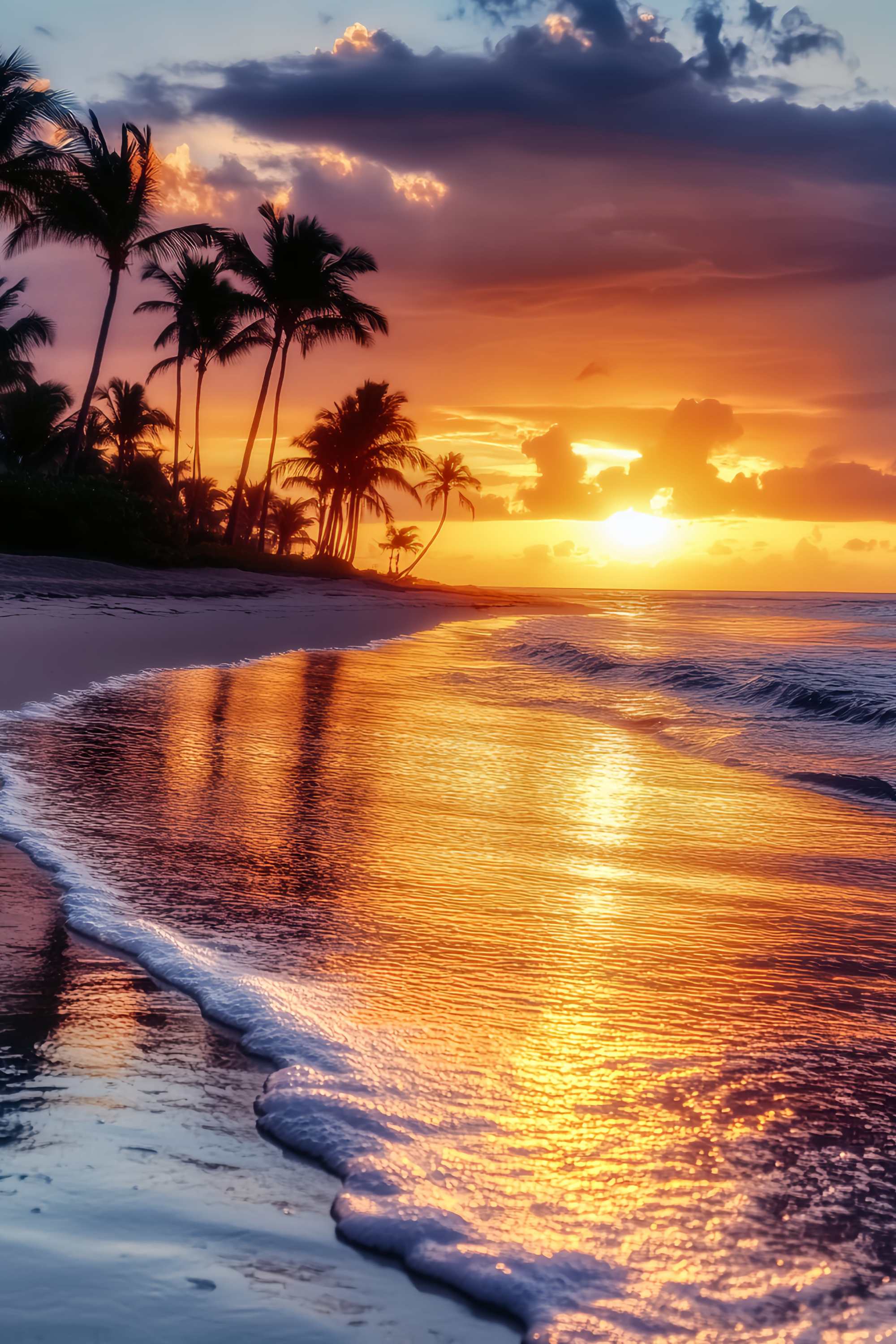 Fall Backdrop Tropical Palm Coast Sunset Glow Sunset Backdrop LXX58-179