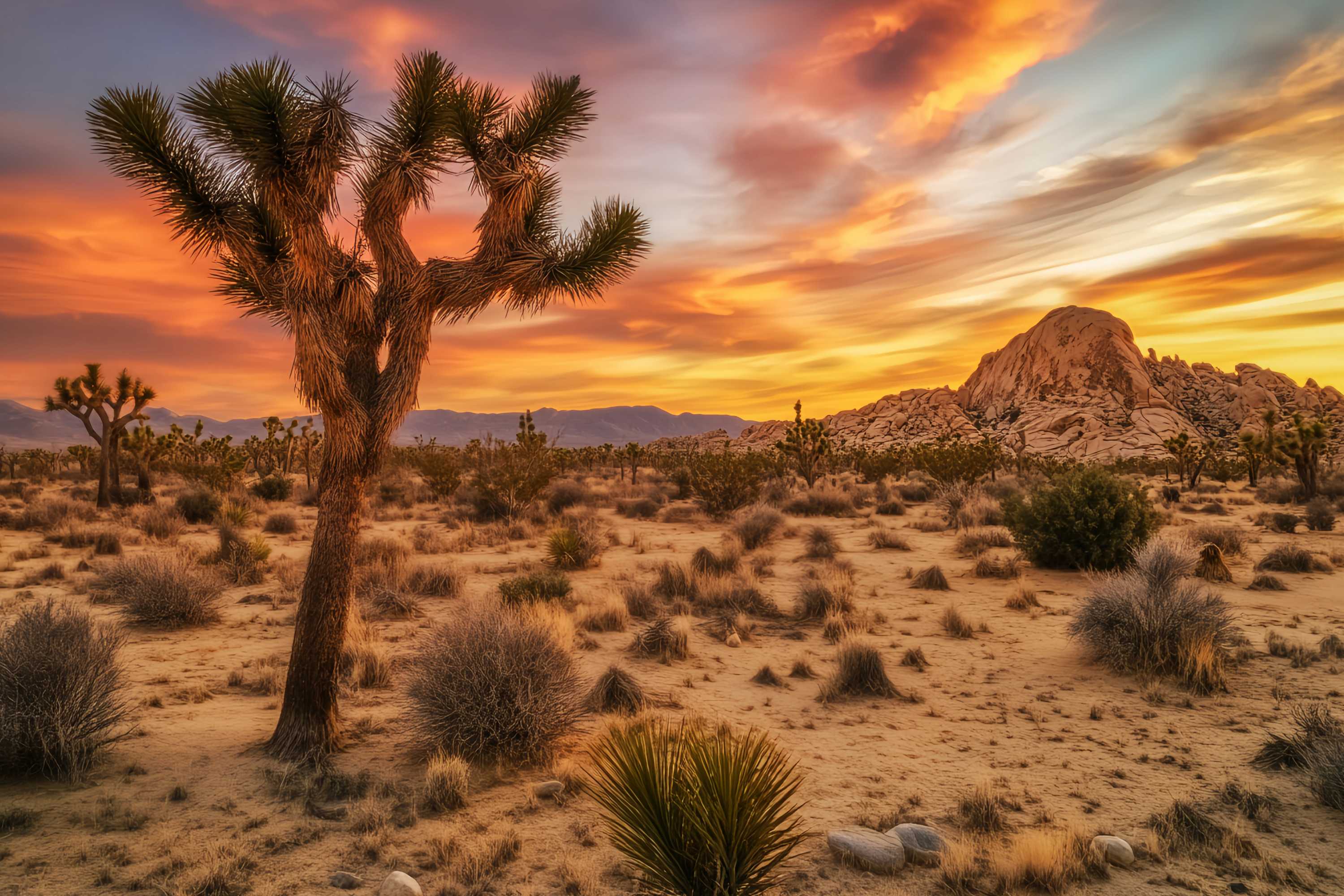 Autumn Fall Backdrop Desert Sunset Joshua Tree Glow Sunset Backdrop LXX58-183