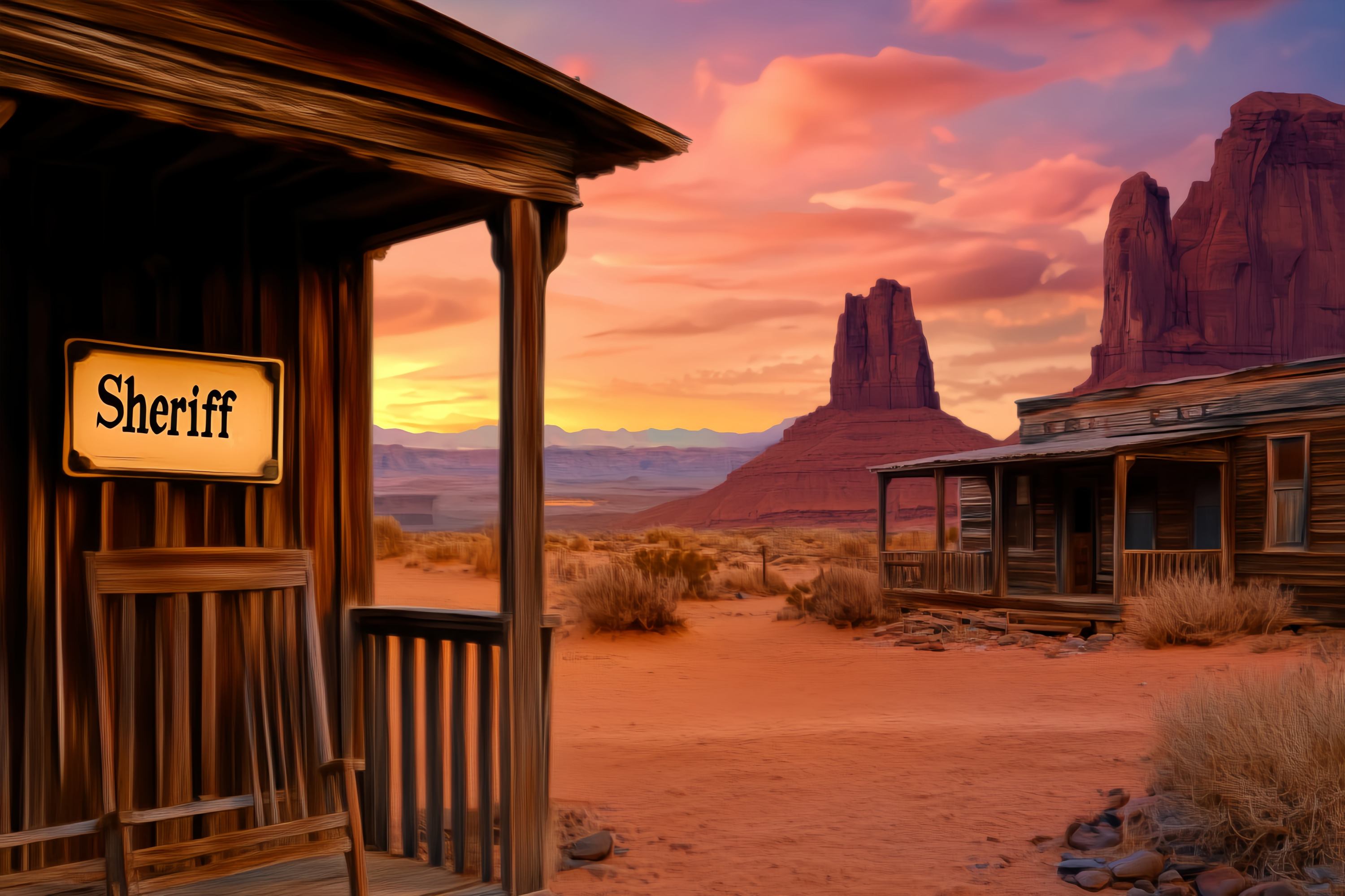 Fall Backdrop Ideas Sheriff Porch Desert Sunset Western Backdrop LXX58-188