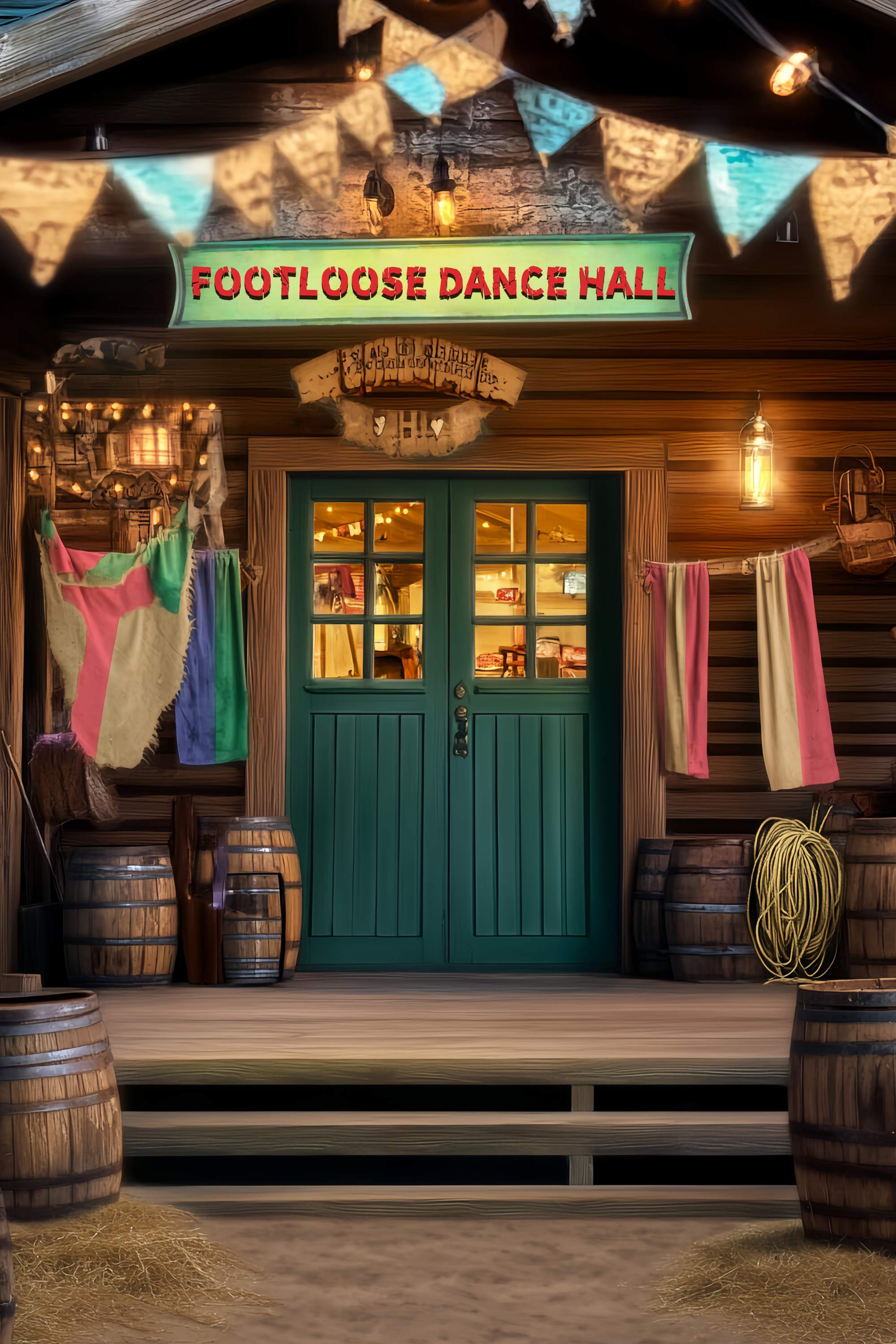 Fall Backdrops for Photography Western Dance Hall Entrance Western Backdrop LXX58-189