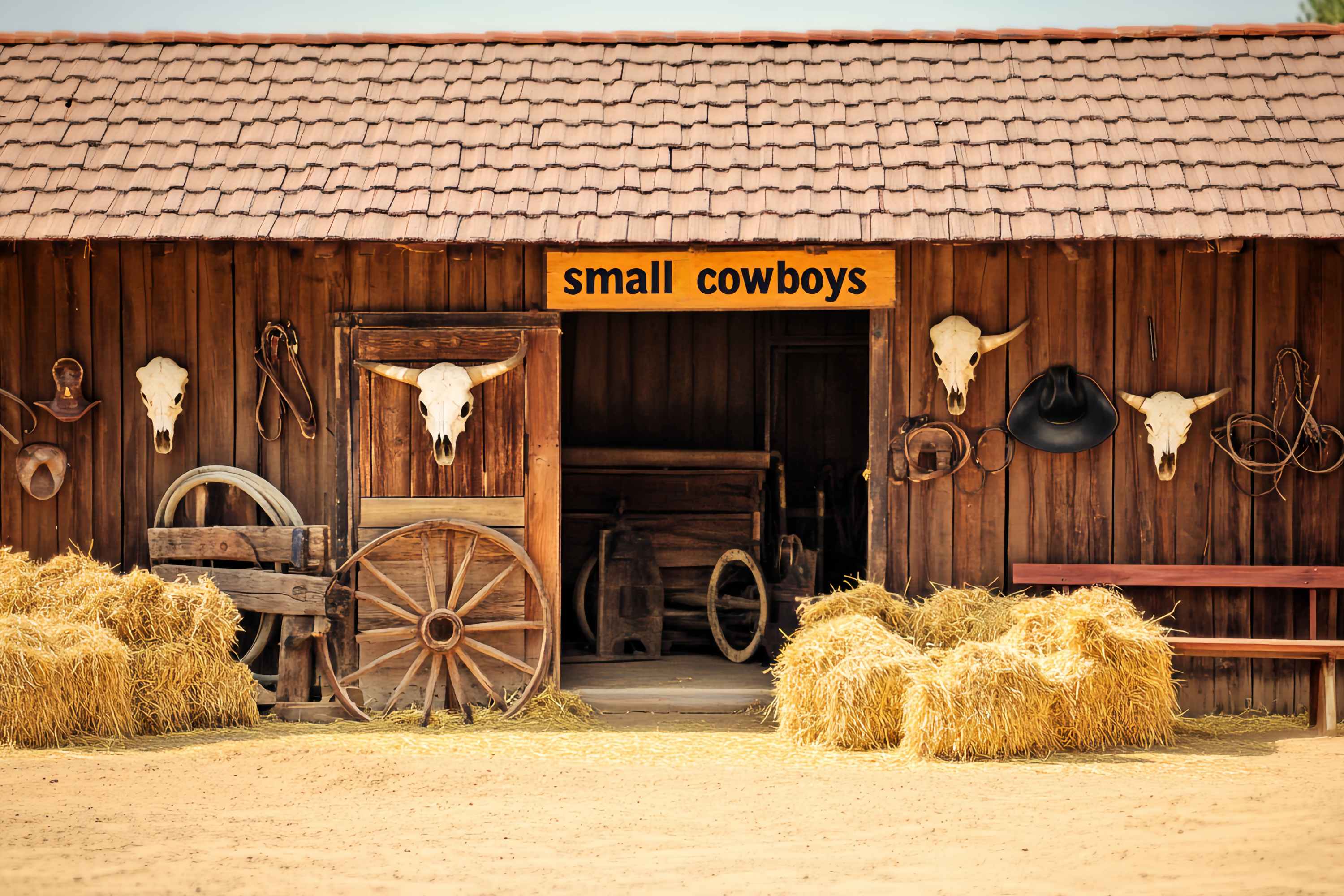 Fall Backdrops for Photography Rustic Barn Hay Bales Cowboy Backdrop LXX58-195