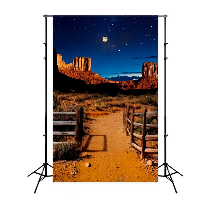 Fall Photography Backdrops Moonlit Desert Canyon View Western Backdrop LXX58-197
