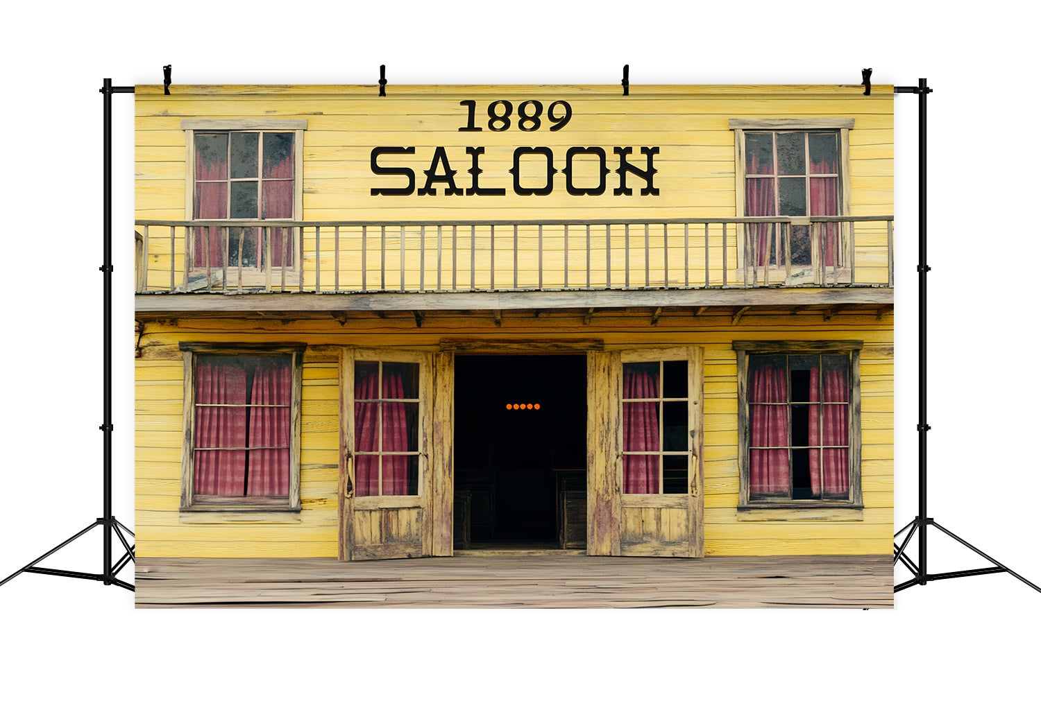 Fall Photo Backdrop Vintage Yellow Western Saloon Western Backdrop LXX58-202