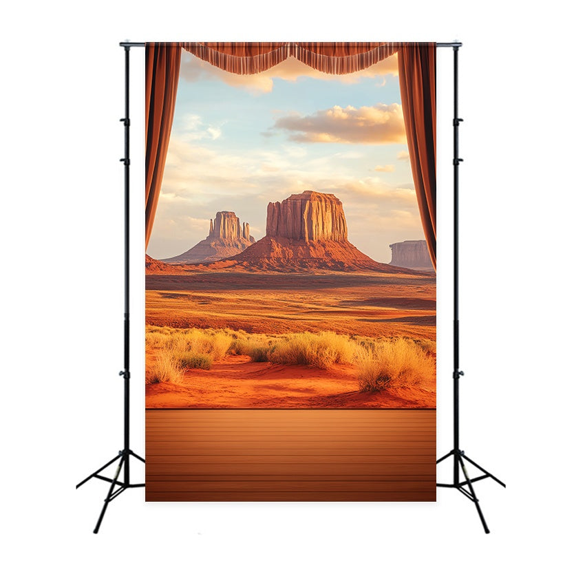 Fall Photo Backdrops Desert Plateau Sunset View Western Backdrop LXX58-208