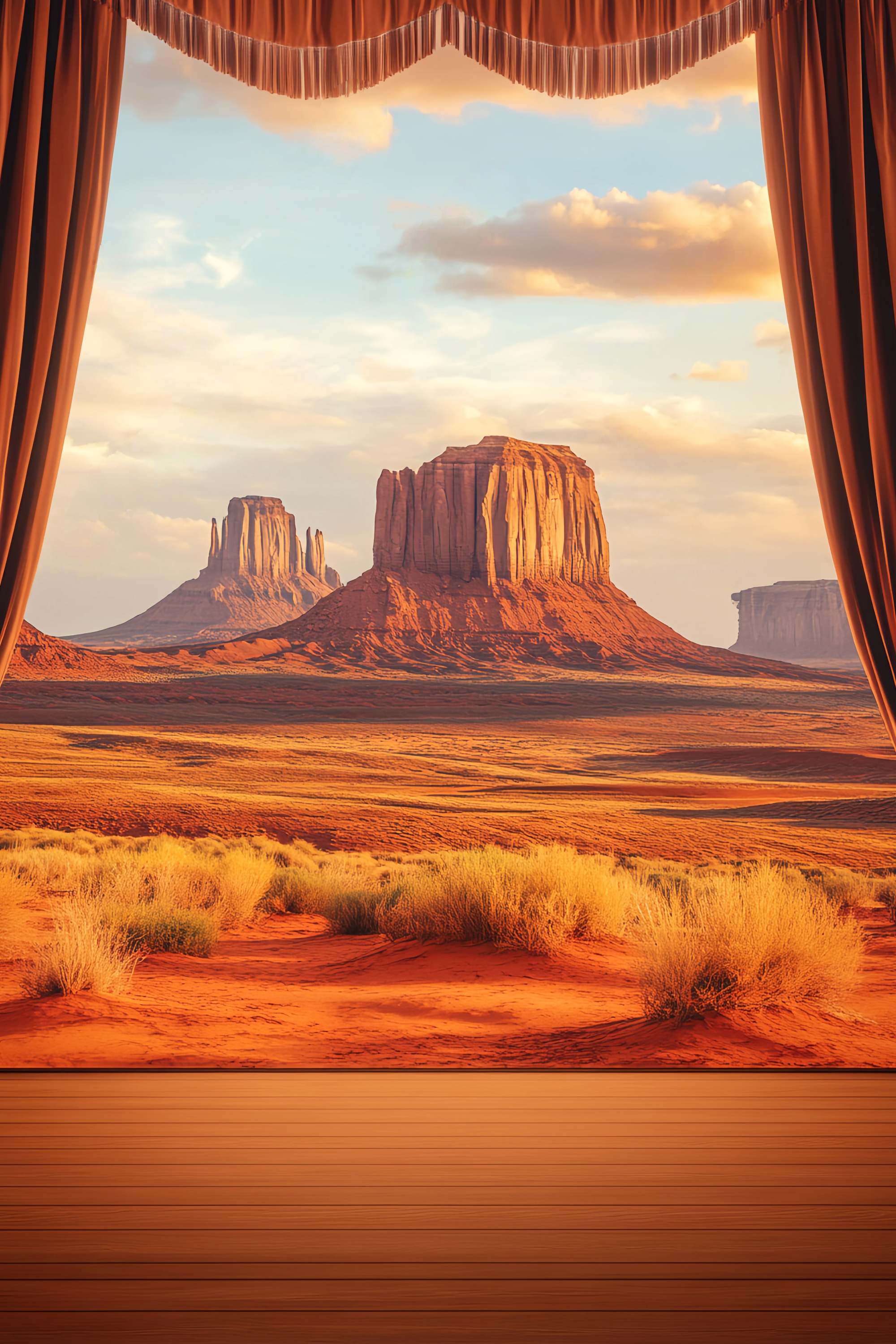Fall Photo Backdrops Desert Plateau Sunset View Western Backdrop LXX58-208