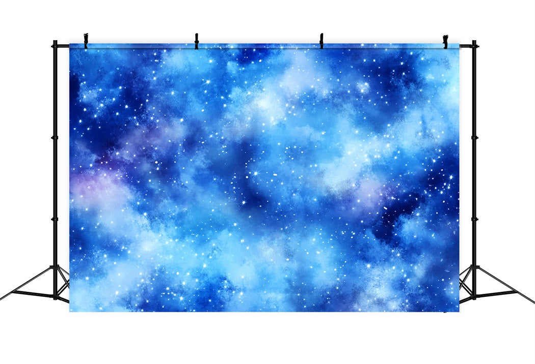 Winter Sky Backdrop Starry Blue Cosmic Cloud Winter Scene Backdrop LXX58-218
