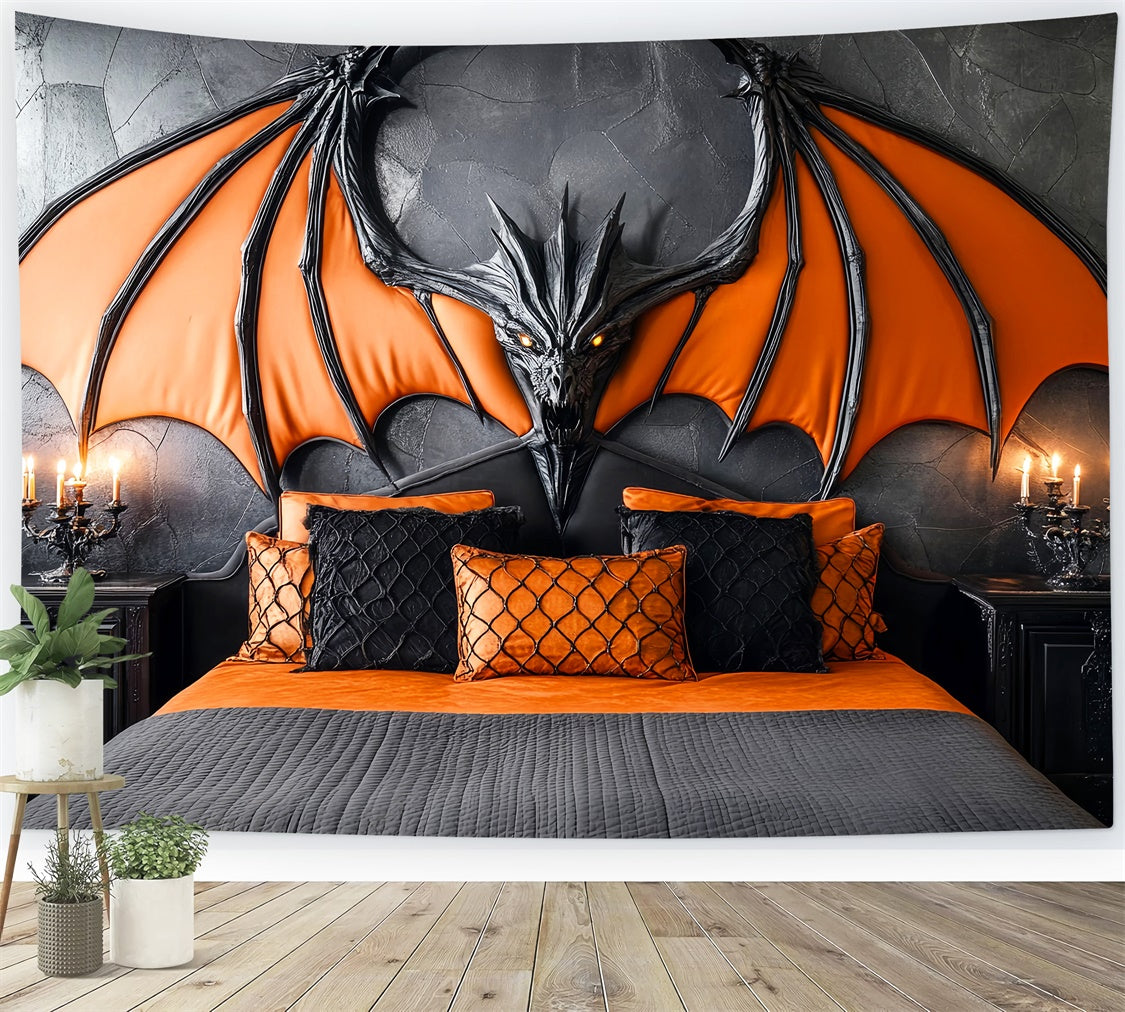 Halloween Backdrop Gothic Dragon Wing Bedroom Backdrop LXX58-22