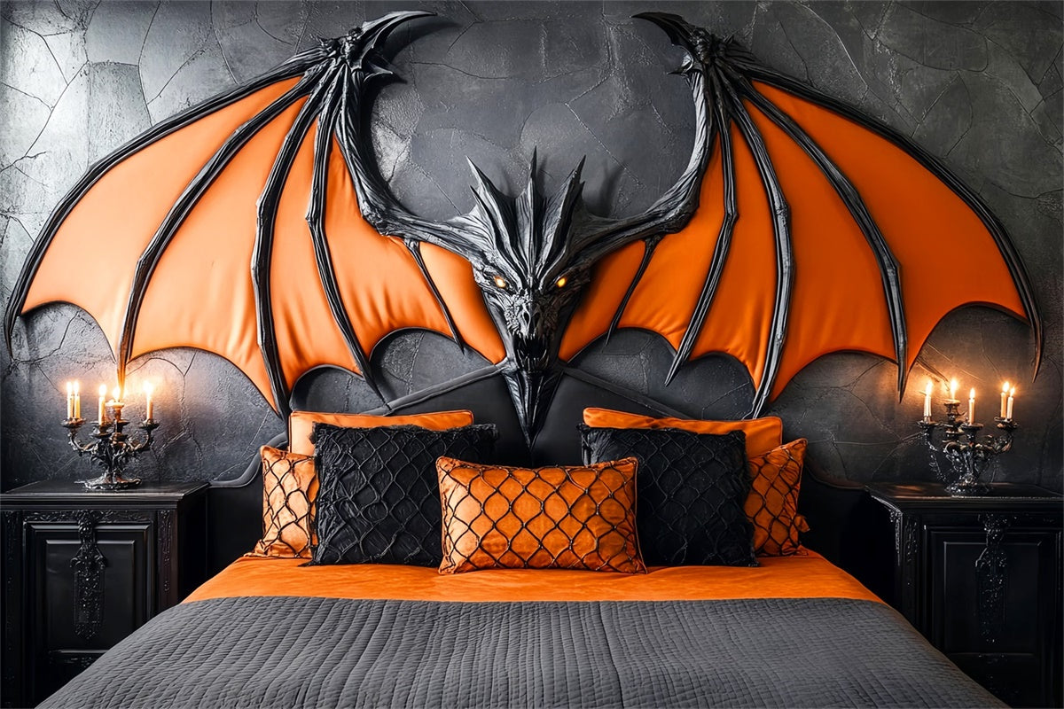 Halloween Backdrop Gothic Dragon Wing Bedroom Backdrop LXX58-22